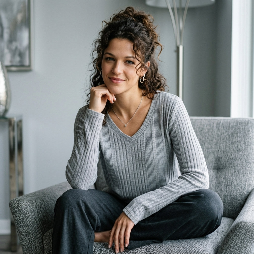 Classic V-Neck Long-Sleeve Tee
