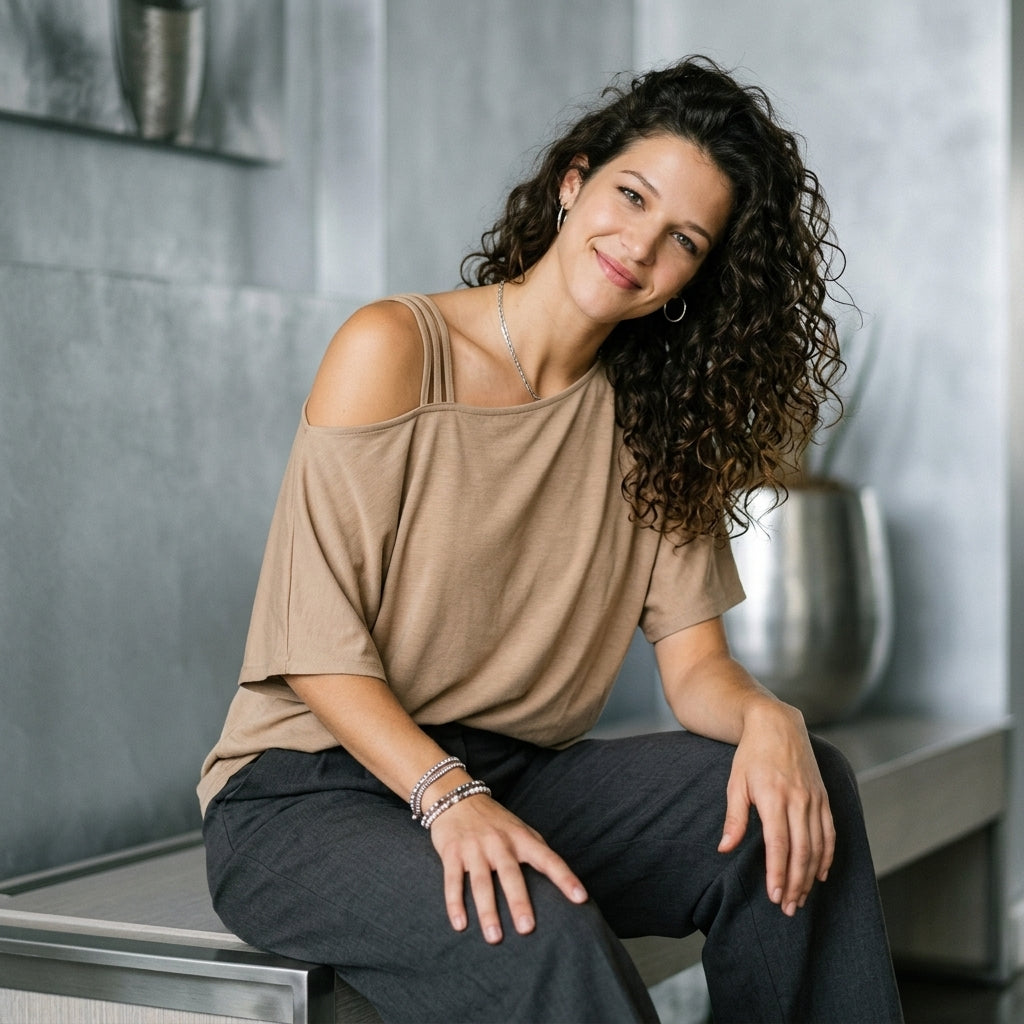Asymmetric-Neck Tee