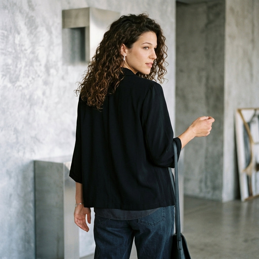 Hepburn-style Silk Blazer