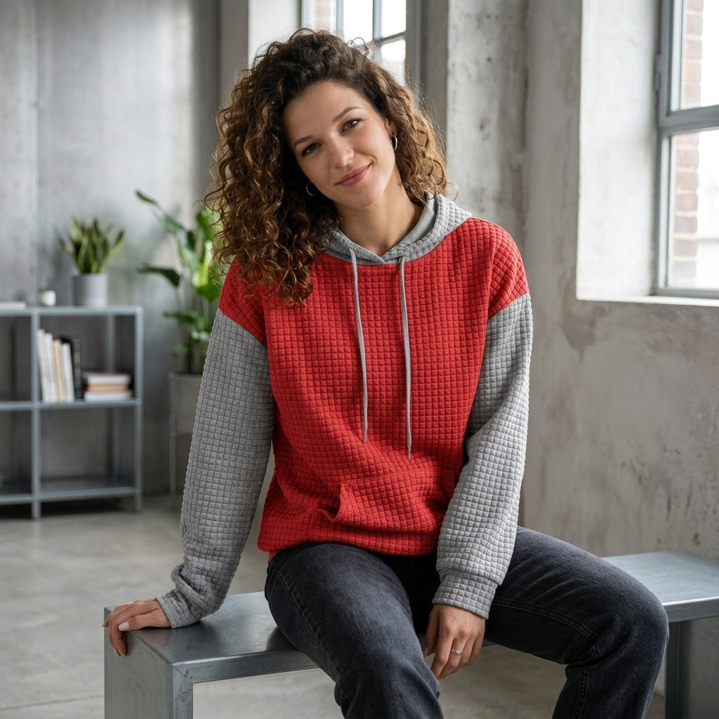 Textured Kangaroo Pocket Hoodie