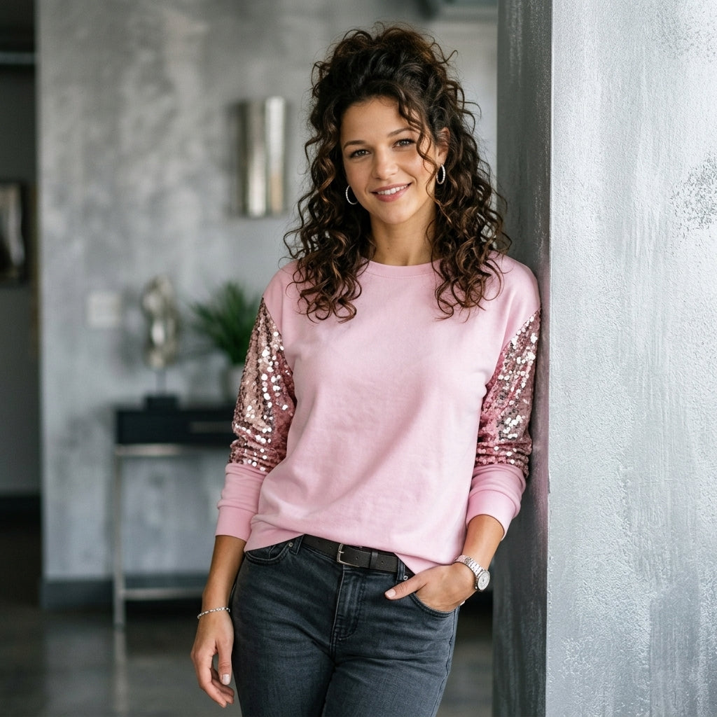Sequin Pullover Top