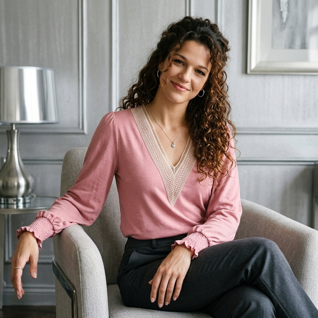 Soft V-Neck Long-Sleeve Tee