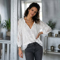 Lace Tie-Neck Blouse