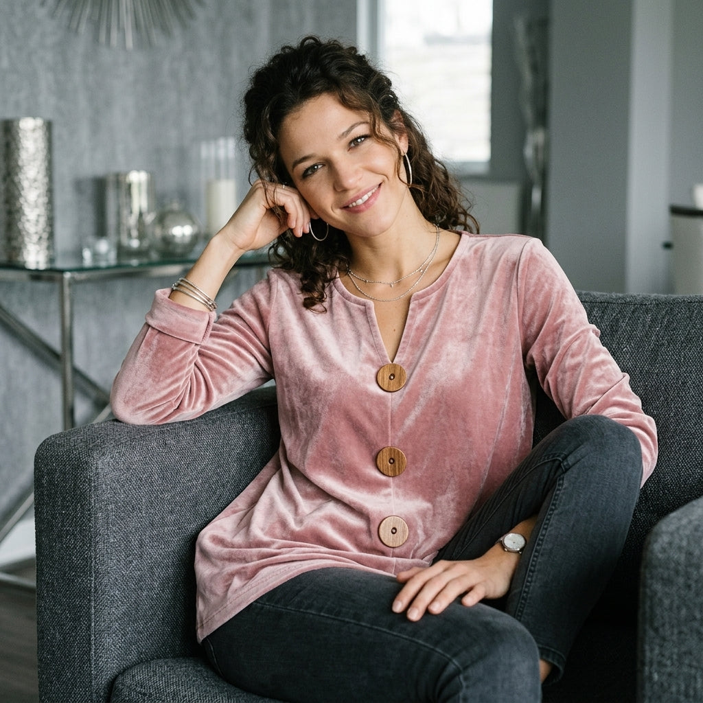 Velvet Button Top