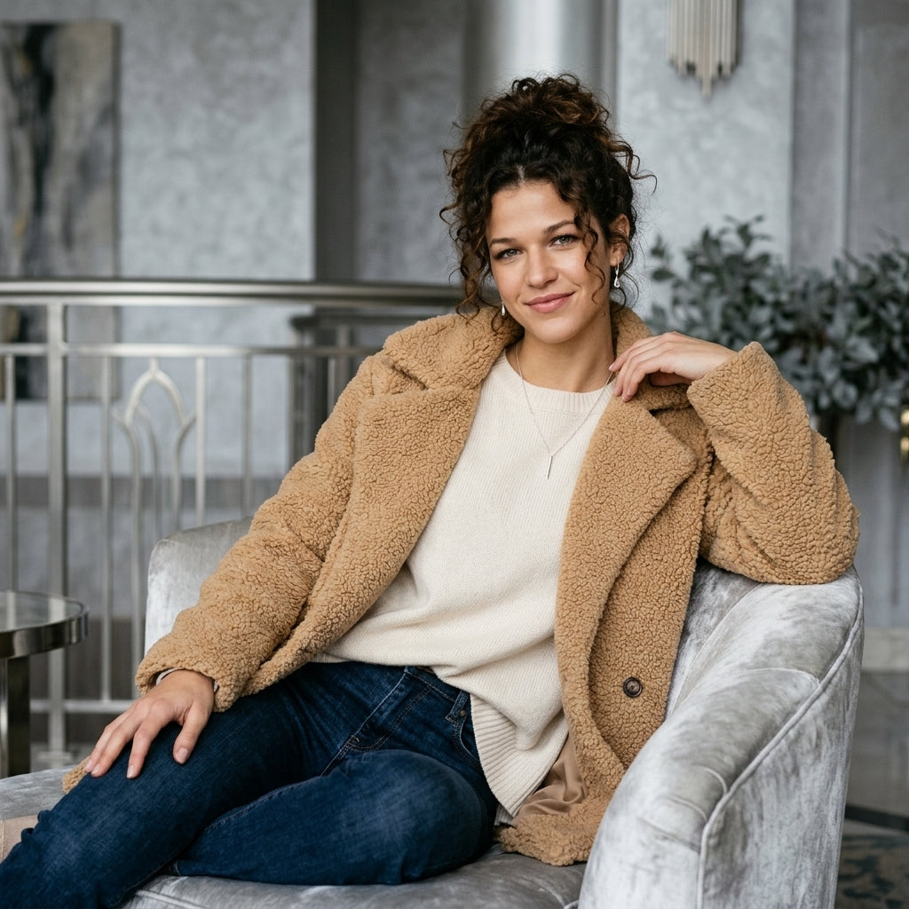 Loose Lapel Fluffy Cardigan