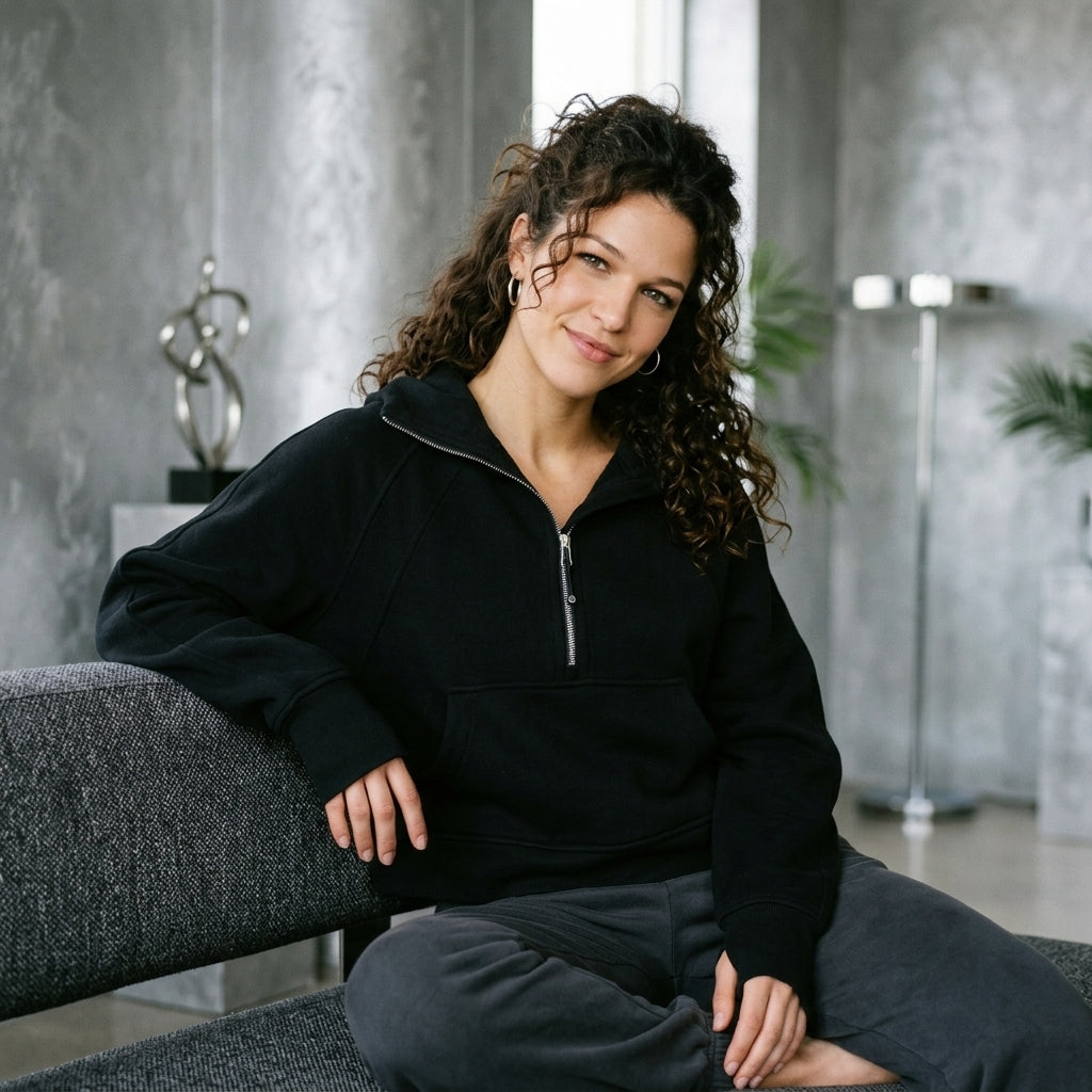Zipper Sweatshirt With Pocket