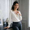 Eyelet Flounce-Sleeve Top