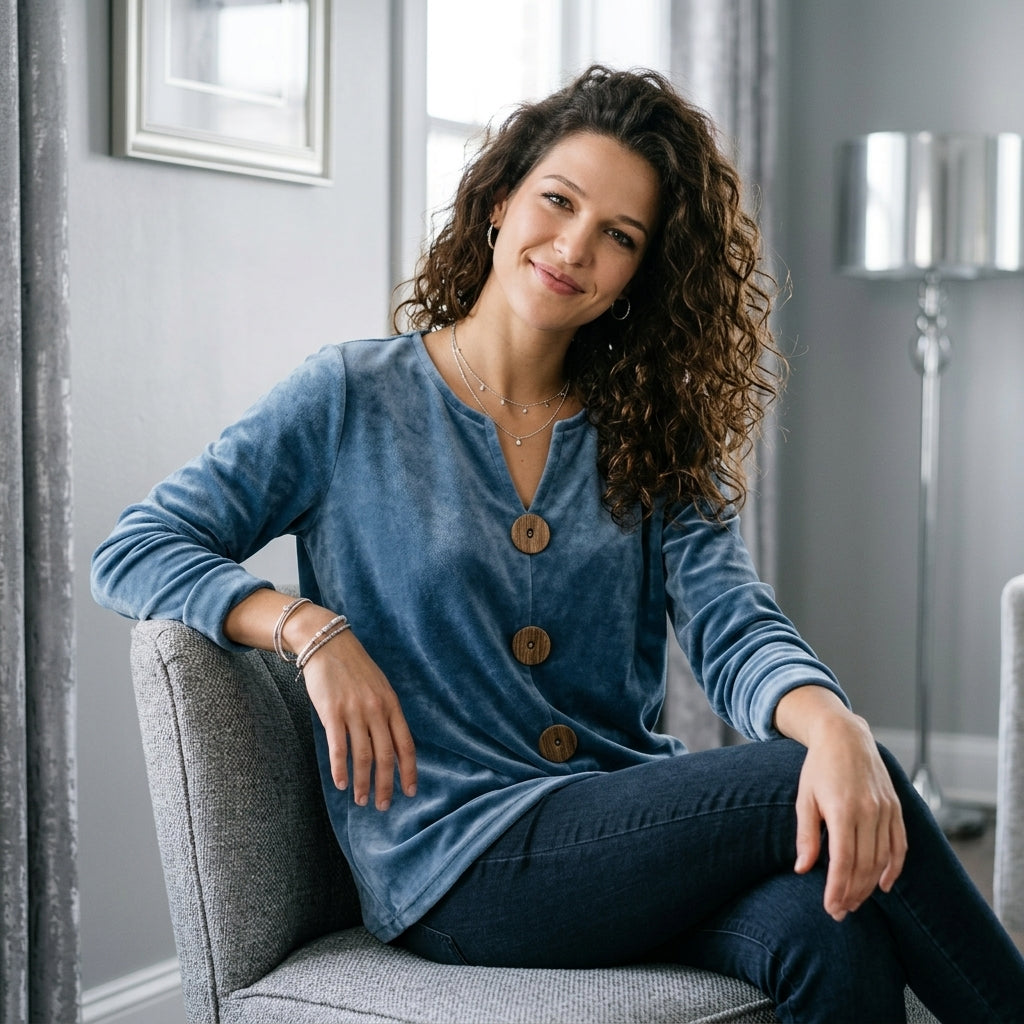 Velvet Button Top
