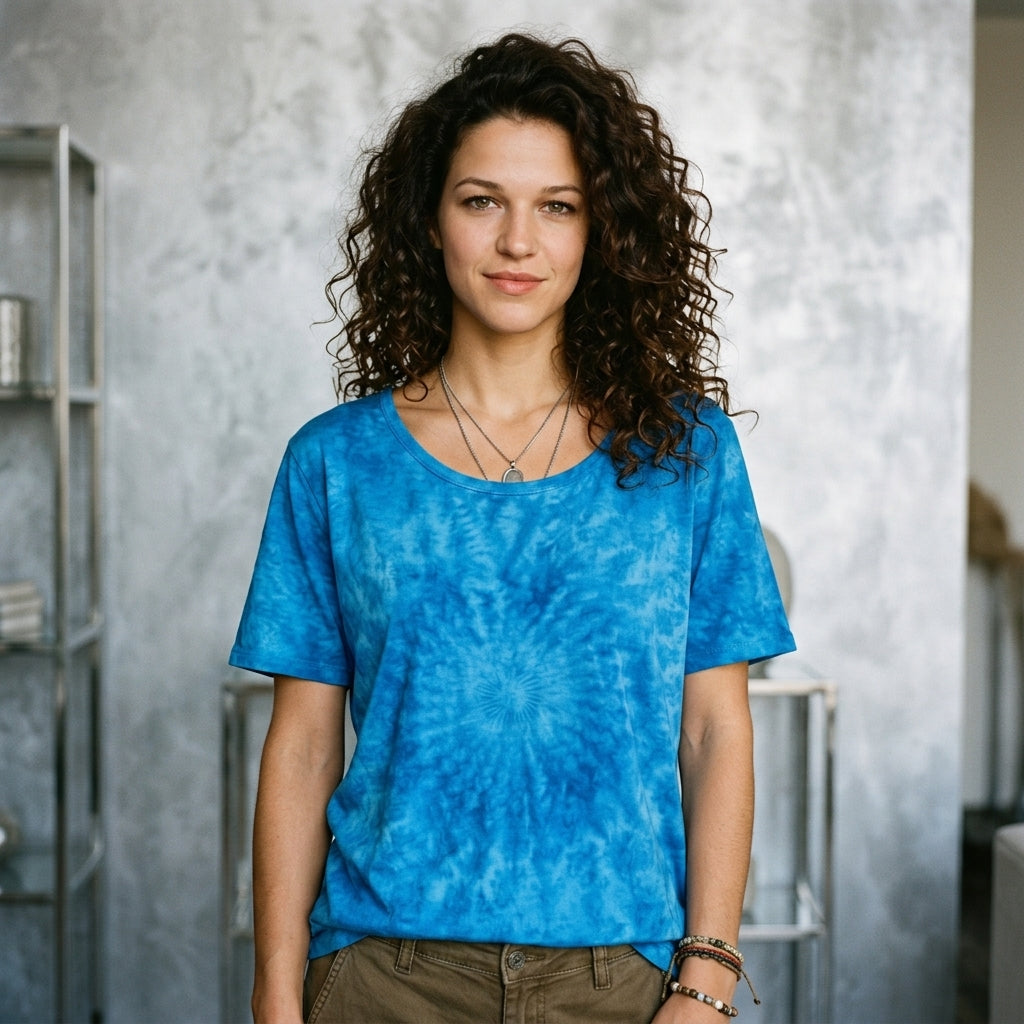 Tie Dye T-Shirt Loose Boho Short Sleeve Tee