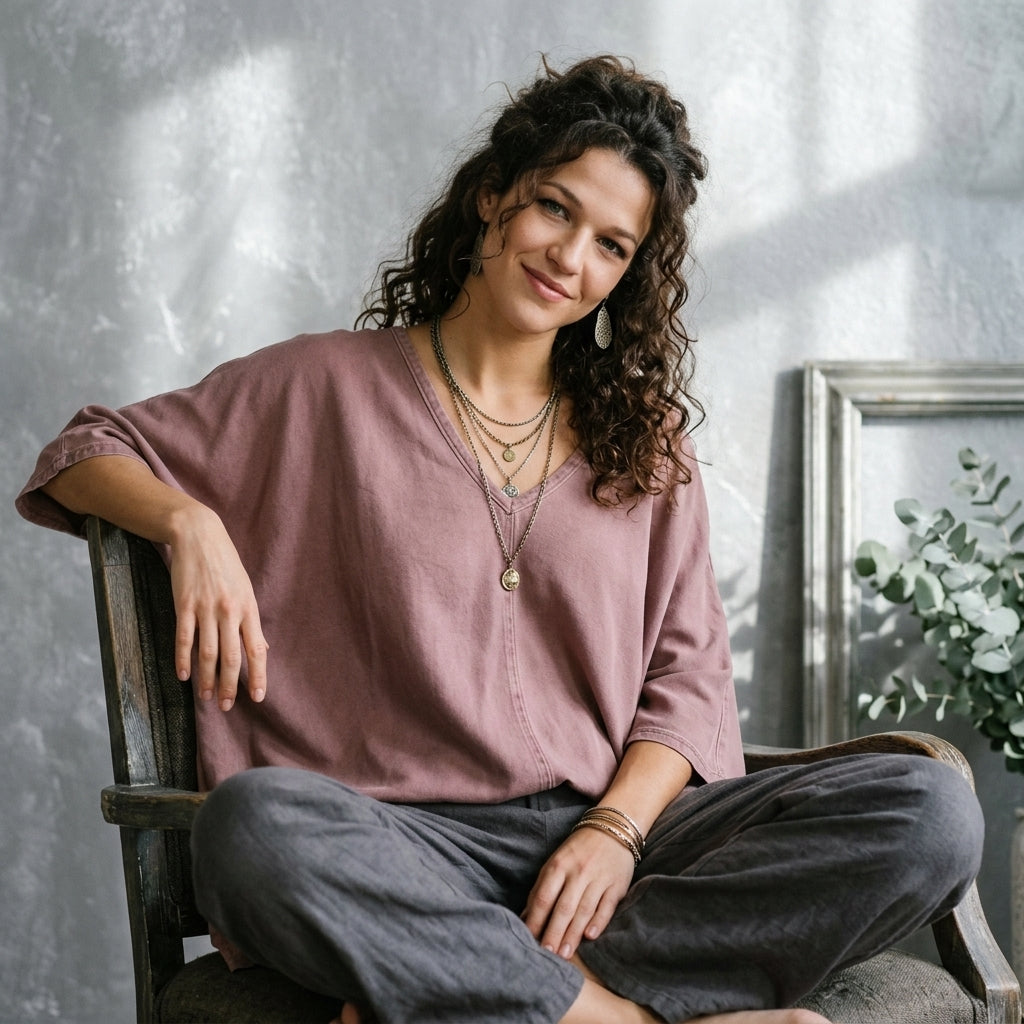 V-Neck Batwing Tee