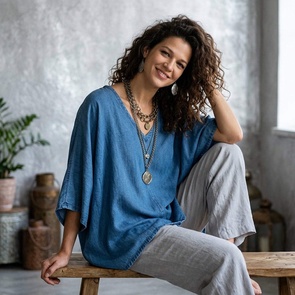 V-Neck Batwing Tee