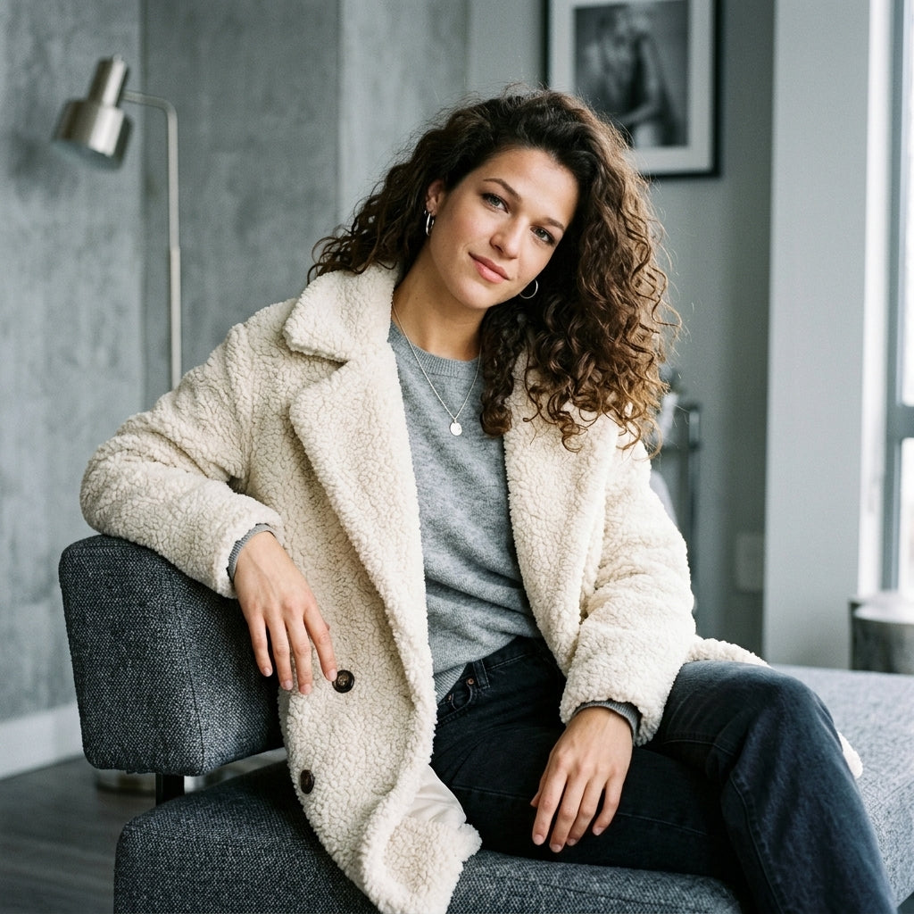Loose Lapel Fluffy Cardigan