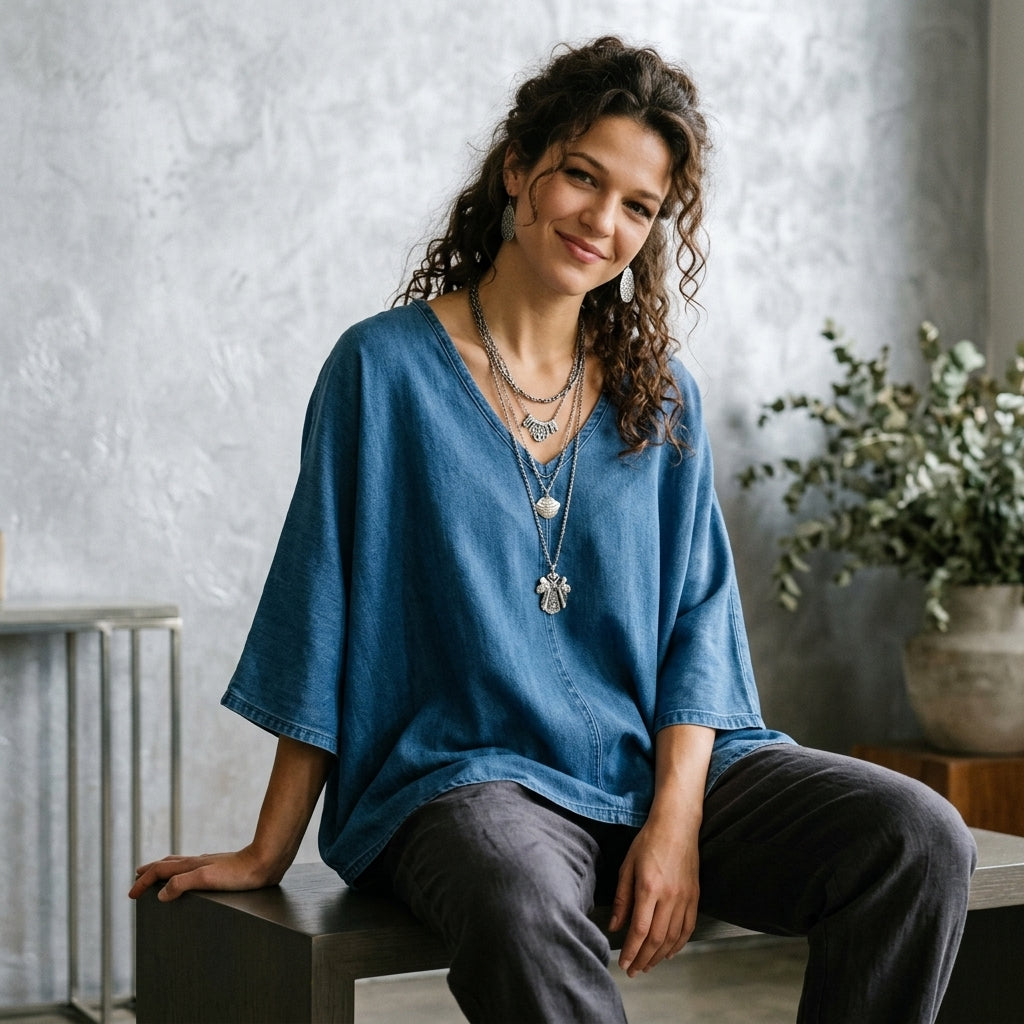 V-Neck Batwing Tee