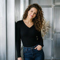 Classic V-Neck Long-Sleeve Tee