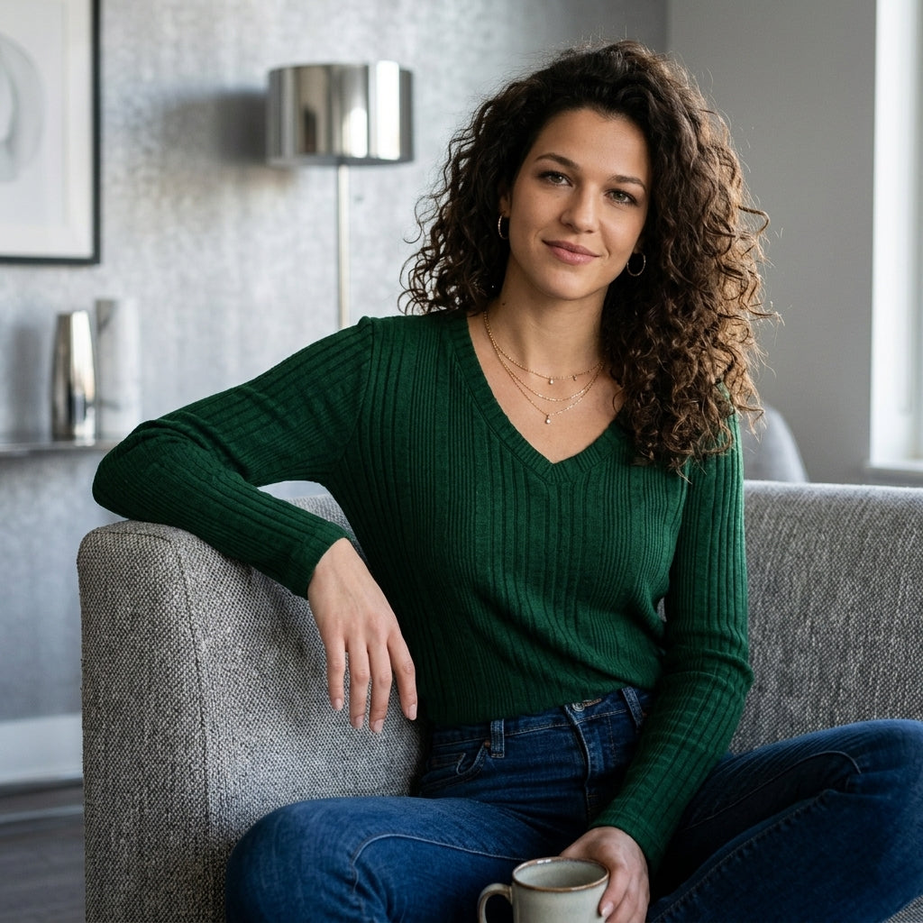 Classic V-Neck Long-Sleeve Tee