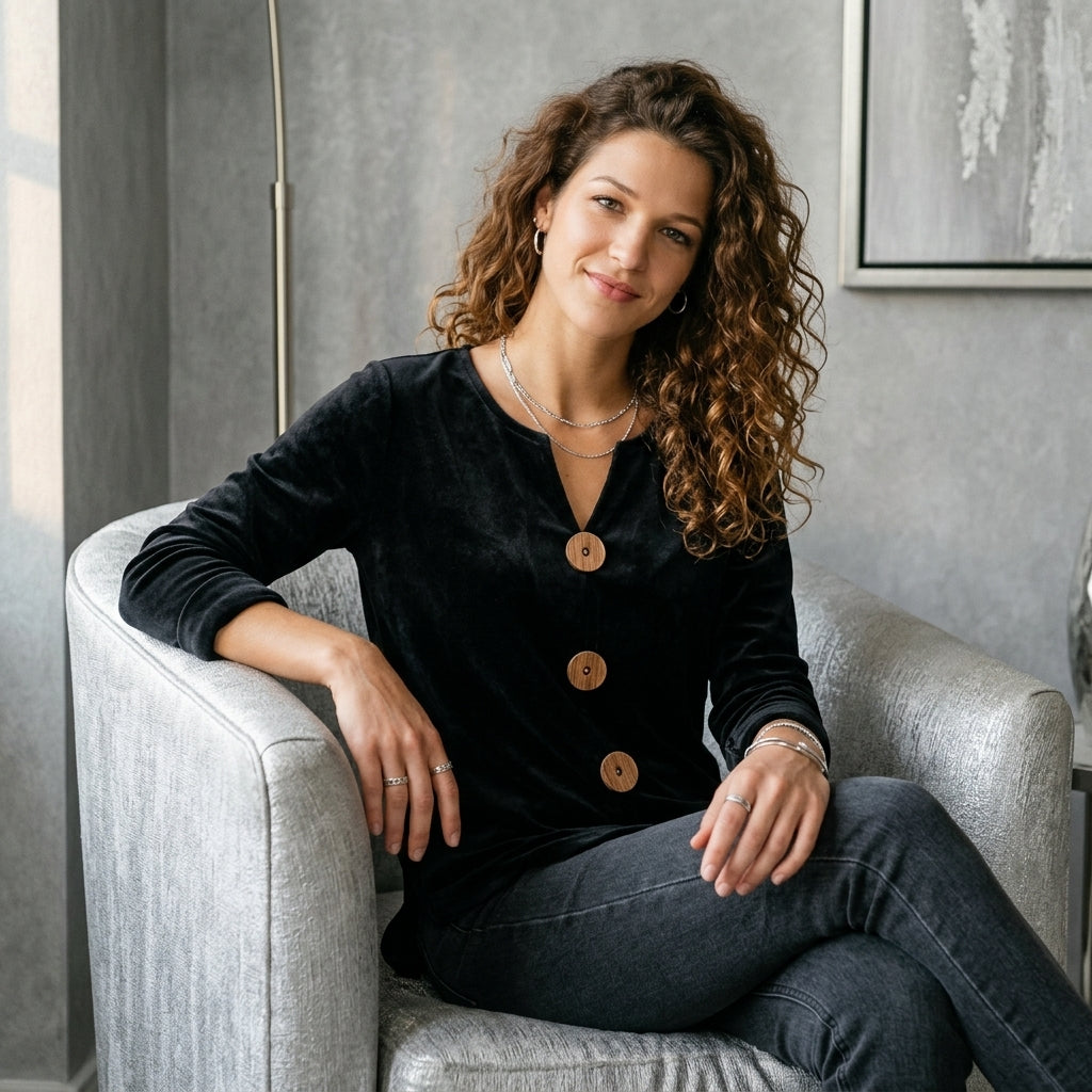 Velvet Button Top