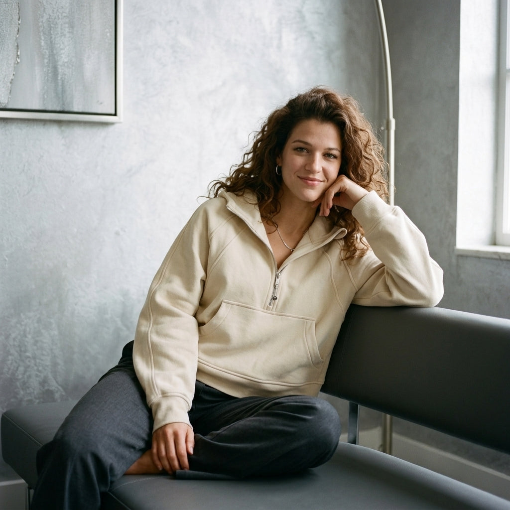 Zipper Sweatshirt With Pocket