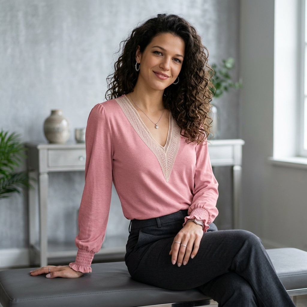 Soft V-Neck Long-Sleeve Tee