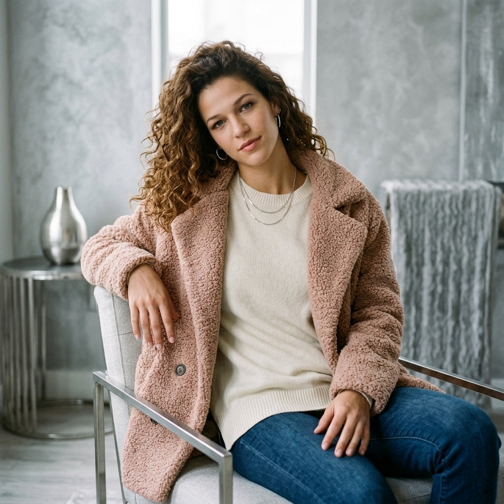 Loose Lapel Fluffy Cardigan