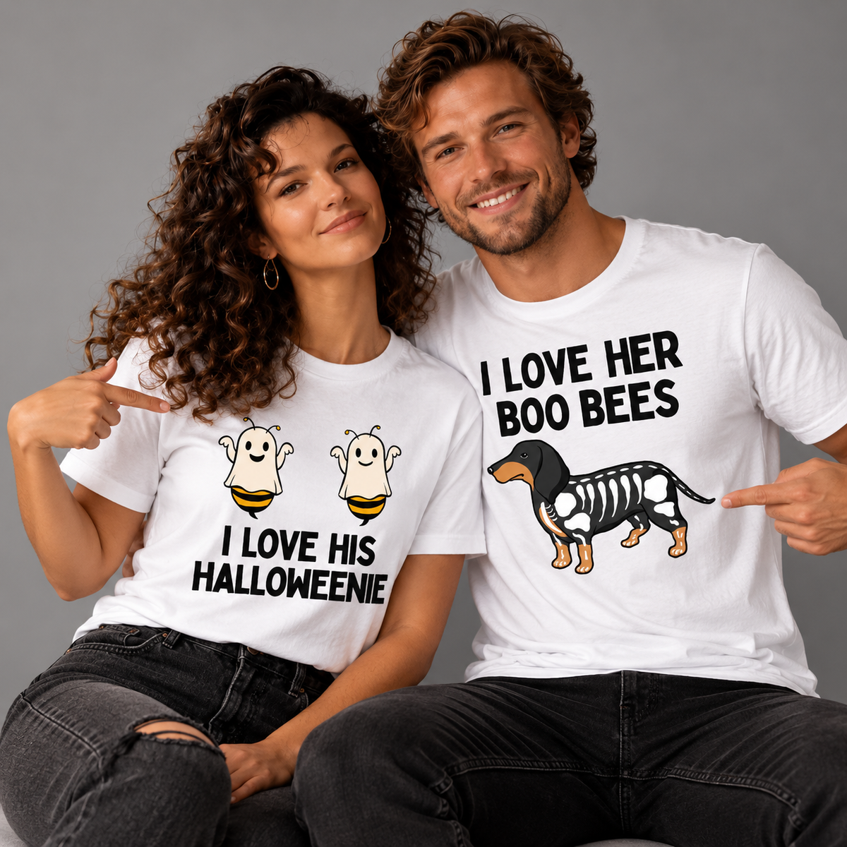 Boo Bee Matching Couple Tees