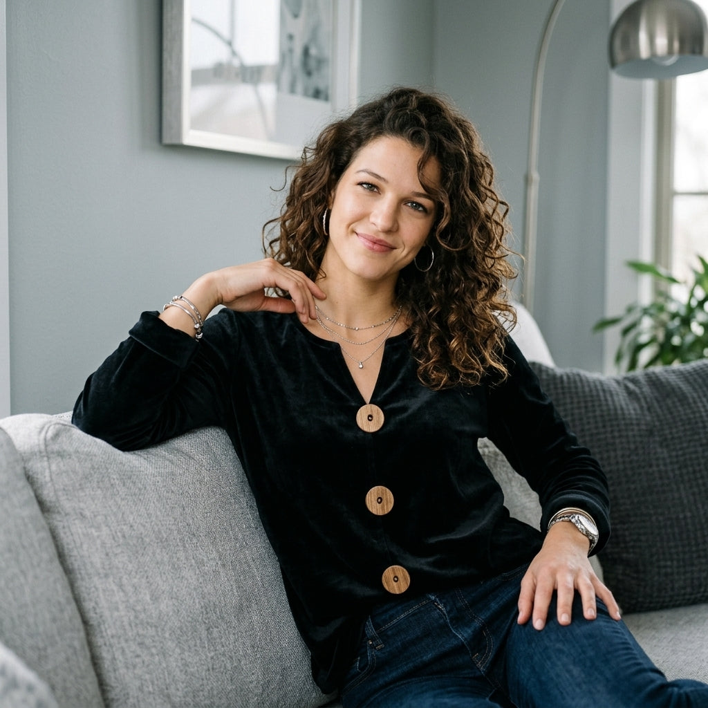 Velvet Button Top