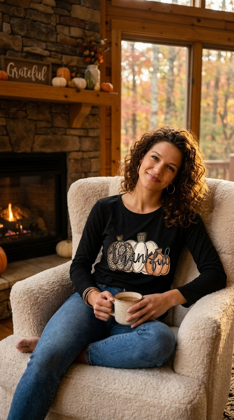 Pumpkin Thankful Long-Sleeve Tee