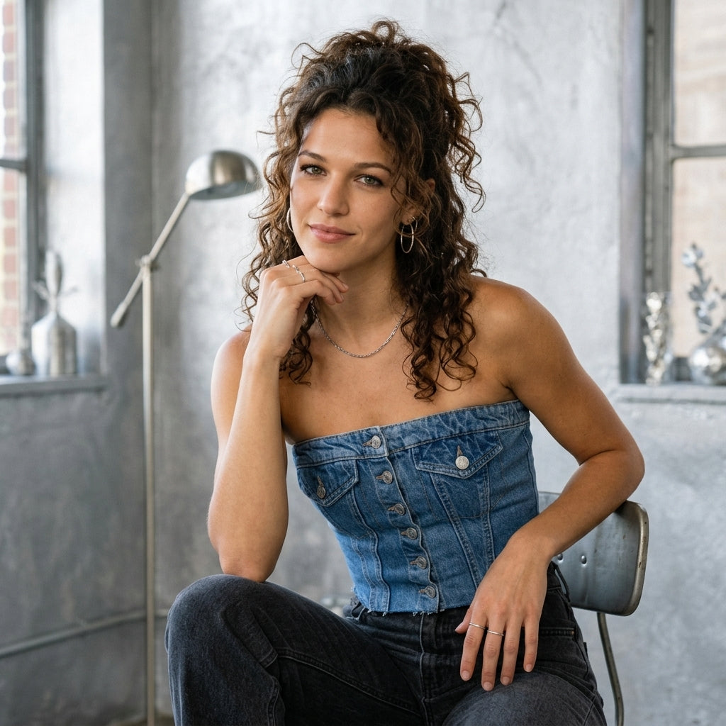 Stylish Denim Tube Top