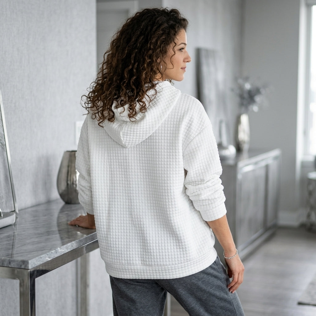 Textured Kangaroo Pocket Hoodie