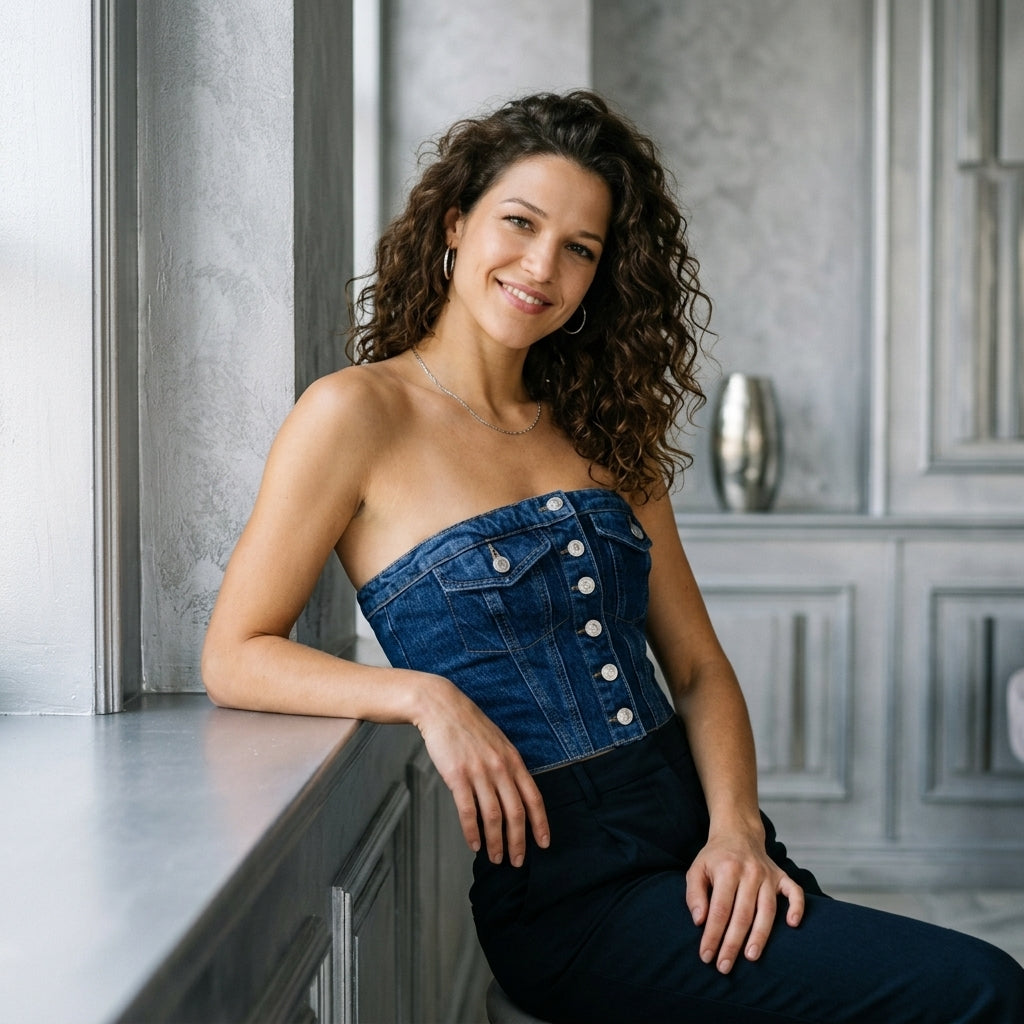 Stylish Denim Tube Top