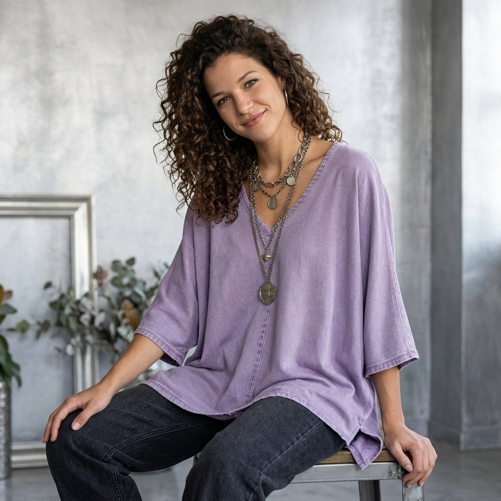 V-Neck Batwing Tee