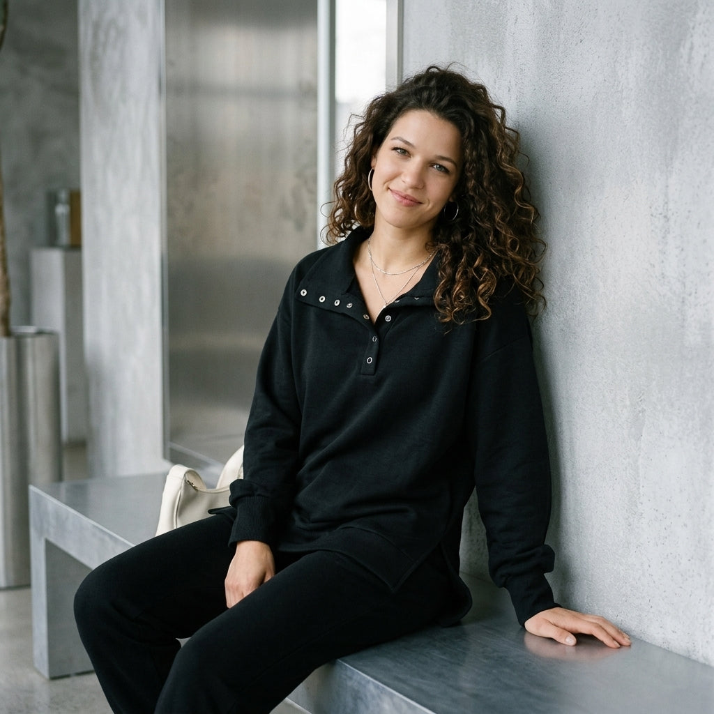 Relaxed Knit Sweatshirt