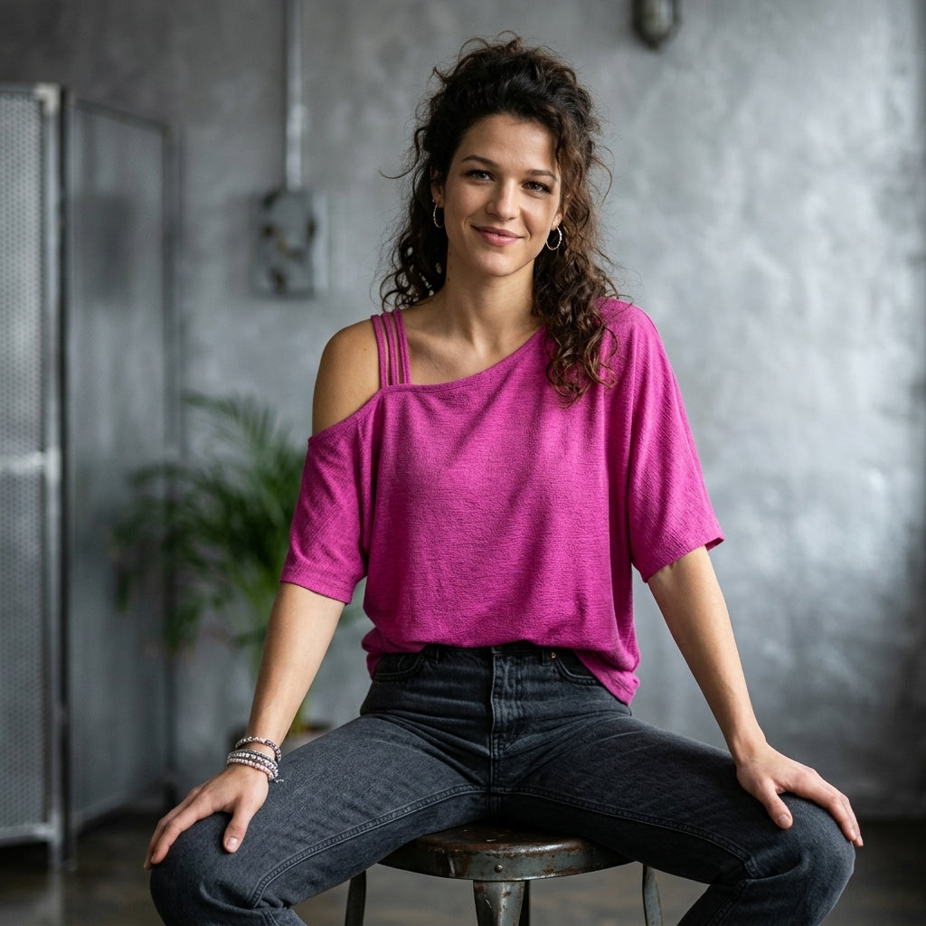 Asymmetric-Neck Tee