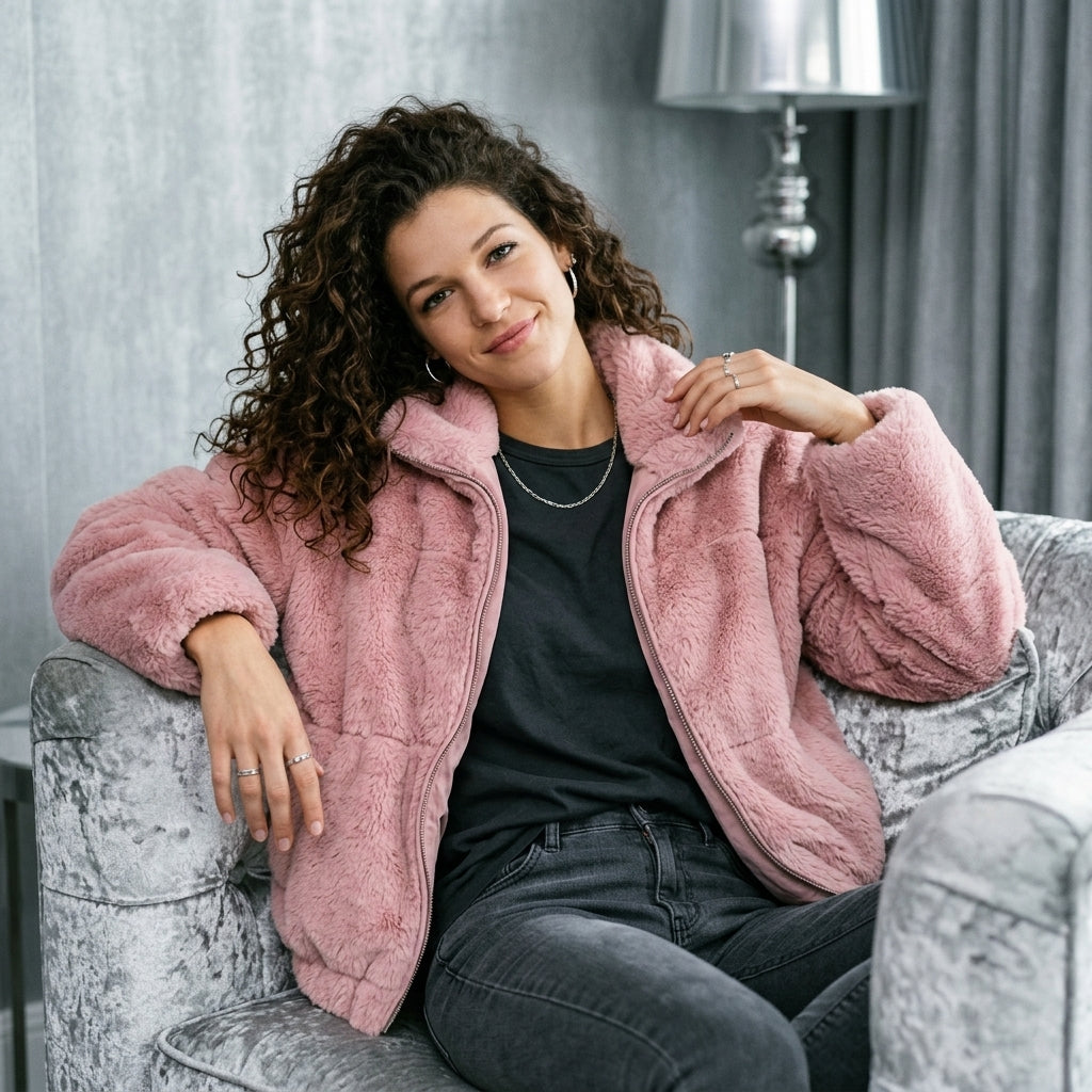 Rabbit Imitation Fur Zipper Jacket