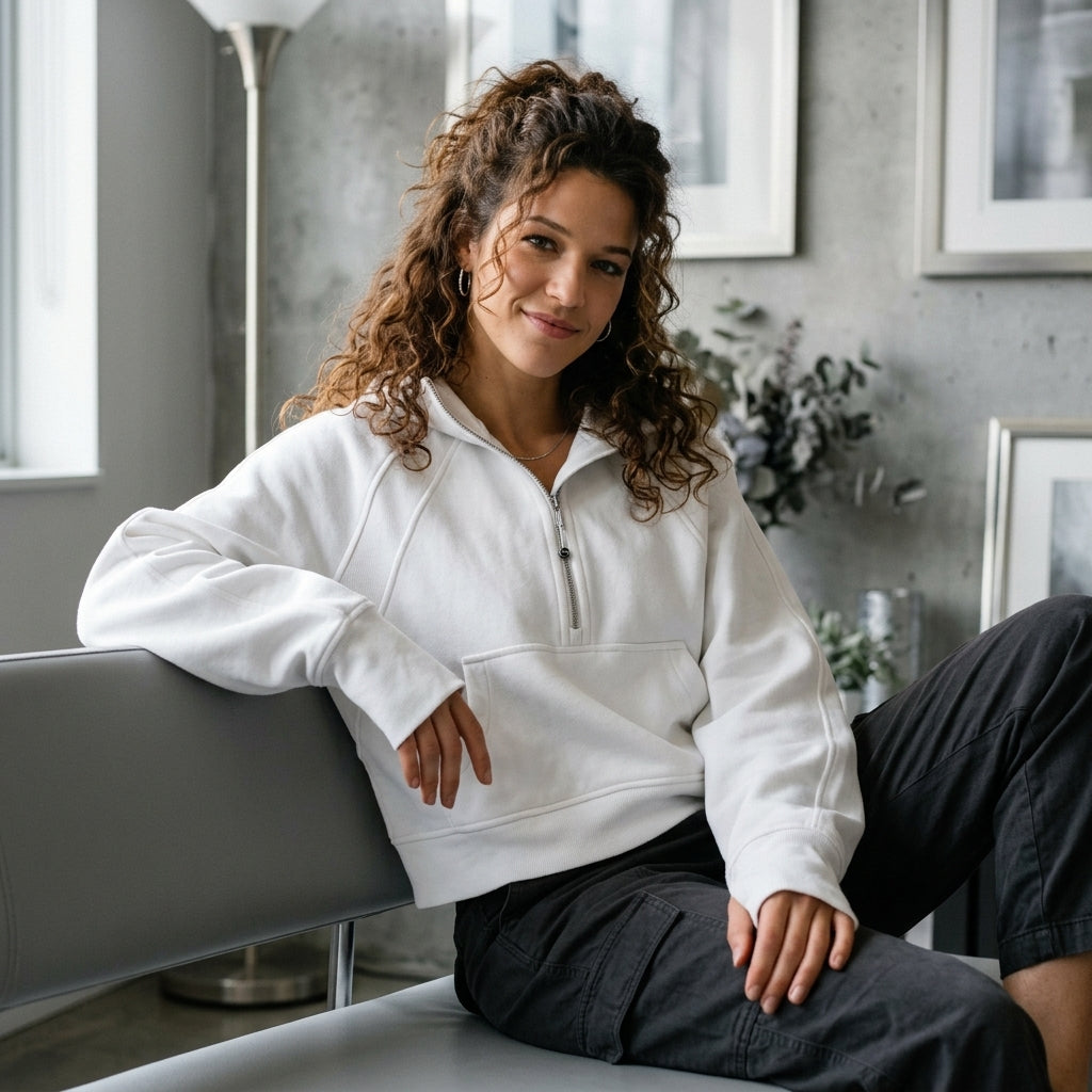 Zipper Sweatshirt With Pocket