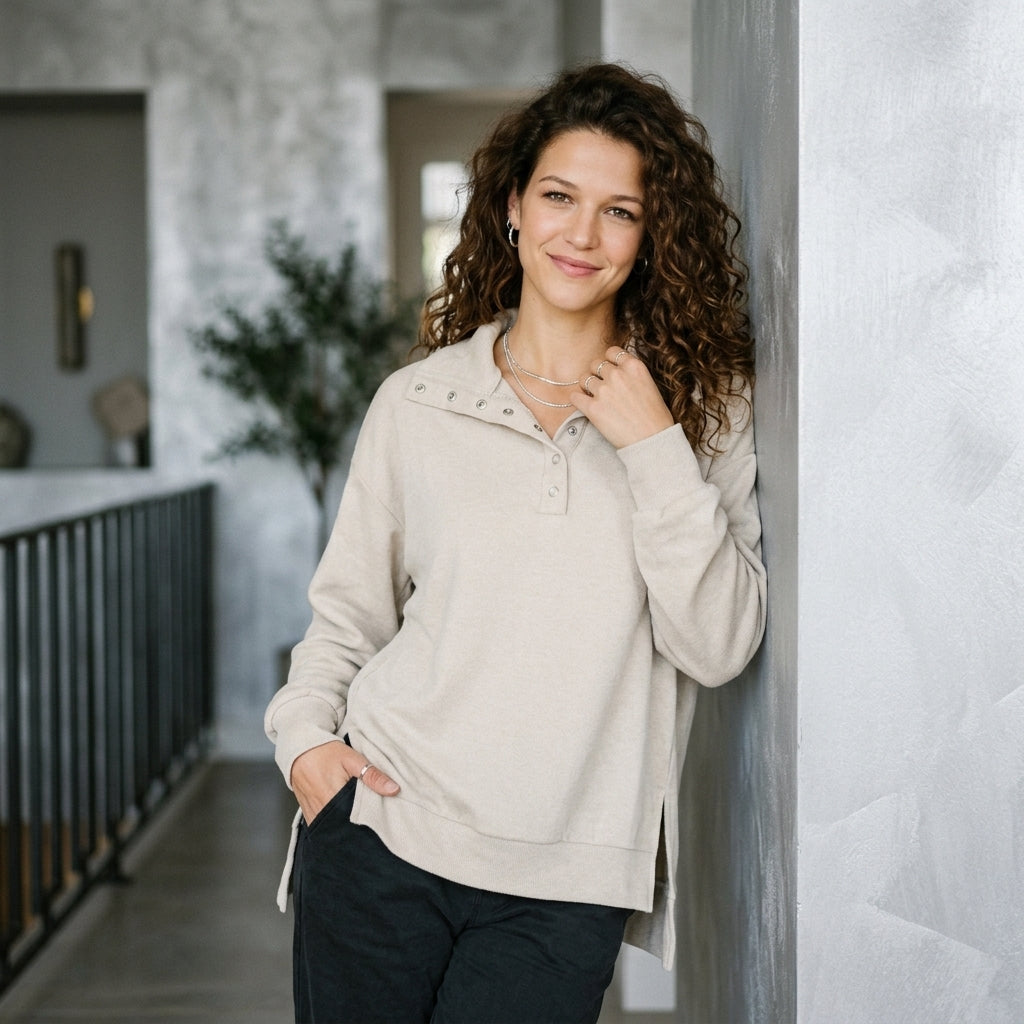 Relaxed Knit Sweatshirt