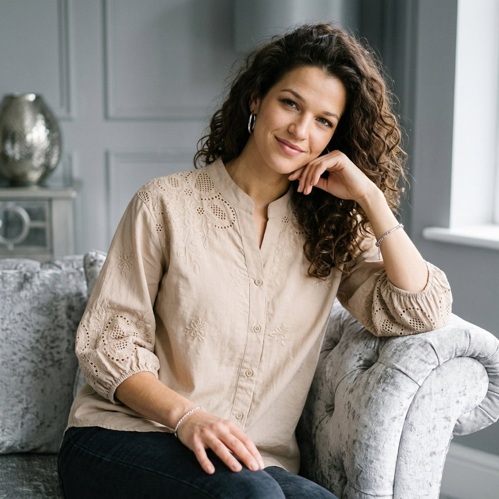 Khaki Loose-Fit Shirt